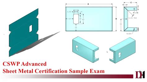 cswp sheet metal exam and lesson|solidworks sheet metal sample exam.